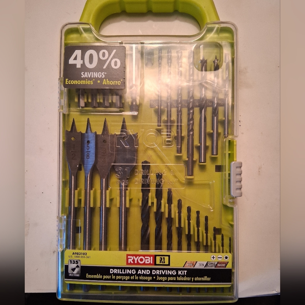 Ryobi Green and Black Drilling and Driving Kit